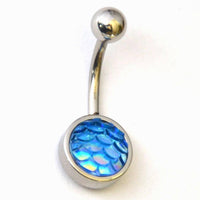 Cargar imagen en el visor de la galería, Bauchnabel Piercing Edelstahl blau Meerjungfrau - chic - net.de

