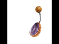 Load image into Gallery viewer, Bauchnabel Piercing Edelstahl Holz Stein Tropfen Träne - chic - net.de
