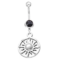 Load image into Gallery viewer, Bauchnabel Piercing Edelstahl Zirkonia silber Anhänger - chic - net.de
