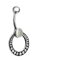 Cargar imagen en el visor de la galería, Bauchnabelpiercing aus Edelstahl &amp; Silber mit Punkte Ring - chic - net.de
