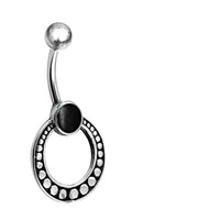 Cargar imagen en el visor de la galería, Bauchnabelpiercing aus Edelstahl &amp; Silber mit Punkte Ring - chic - net.de

