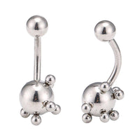 Load image into Gallery viewer, Bauchnabelpiercing Bananenpiercing Edelstahl silbern kleine und große kugeln - chic - net.de
