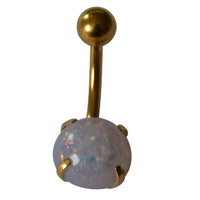Load image into Gallery viewer, Bauchnabelpiercing Edelstahl gold Opalit Stab 10x1.6mm - chic - net.de
