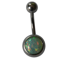 Cargar imagen en el visor de la galería, Bauchnabelpiercing Edelstahl silber Resin Opal Stab 10x1.6mm - chic - net.de
