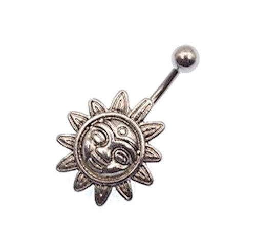 Bauchnabelpiercing Edelstahl Sonne silber - chic - net.de