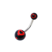 Cargar imagen en el visor de la galería, Bauchnabelpiercing Herz Punkte Bioflex 2 Kugeln Bananenpiercing Edelstahl nickelfrei - chic - net.de
