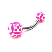 Cargar imagen en el visor de la galería, Bauchnabelpiercing Herzchen Würfel Bioflex 2 Kugeln Bananenpiercing Edelstahl nickelfrei - chic - net.de
