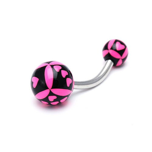 Bauchnabelpiercing Herzchen Würfel Bioflex 2 Kugeln Bananenpiercing Edelstahl nickelfrei - chic - net.de