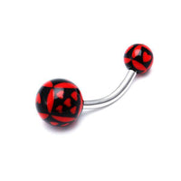 Cargar imagen en el visor de la galería, Bauchnabelpiercing Herzchen Würfel Bioflex 2 Kugeln Bananenpiercing Edelstahl nickelfrei - chic - net.de
