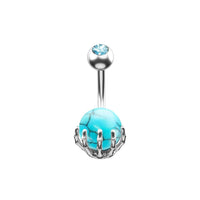 Load image into Gallery viewer, Bauchnabelpiercing Kralle Edelstahl Stein - chic - net.de
