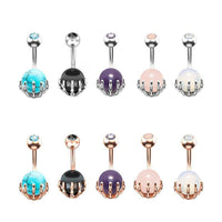 Load image into Gallery viewer, Bauchnabelpiercing Kralle Edelstahl Stein - chic - net.de
