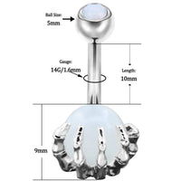Load image into Gallery viewer, Bauchnabelpiercing Kralle Edelstahl Stein - chic - net.de
