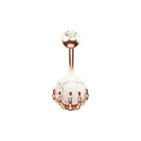 Load image into Gallery viewer, Bauchnabelpiercing Kralle Edelstahl Stein - chic - net.de
