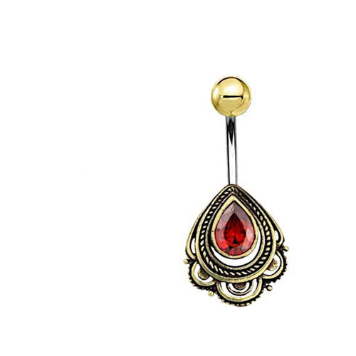 Bauchnabelpiercing Messing Edelstahl Tropfen Bögen - chic - net.de