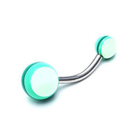 Load image into Gallery viewer, Bauchnabelpiercing Streifen neon bunt Regenbogen Bioflex Kugeln Bananenpiercing Edelstahl nickelfrei - chic - net.de
