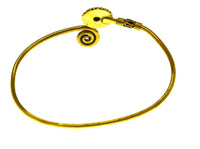 Load image into Gallery viewer, Brass Armreif gold Türkis Spirale rund Kugeln verstellbar - chic - net.de
