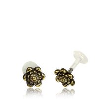 Load image into Gallery viewer, Brass Labret Lippen Piercing Bio Acryl Blume antik golden Tragus Conch Helix - chic - net.de
