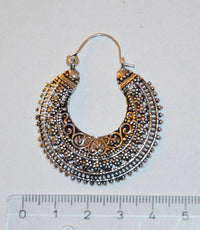 Load image into Gallery viewer, Brass Ohrringe Blumensichel silbern Messing - chic - net.de
