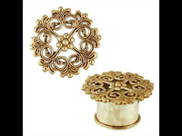 Load image into Gallery viewer, Brass Tunnel Kreuz gotisch antik gold nickelfrei Plug Messing Expander Schmuck - chicnit.com
