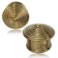Load image into Gallery viewer, Brass Tunnel Plug Spiralendach Perle antik golden Messing Expander Schmuck - chicnit.com
