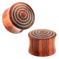 Load image into Gallery viewer, Arangholz Plug crushed Türkis Inlay Ringe Tunnel Tribal Expander Organic handgefertigt - chicnit.com
