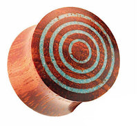 Load image into Gallery viewer, Arangholz Plug crushed Türkis Inlay Ringe Tunnel Tribal Expander Organic handgefertigt - chicnit.com
