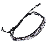 Load image into Gallery viewer, Armband handgefädelt Brass Glaskristalle Baumwolle Damen 22 cm - chicnit.com

