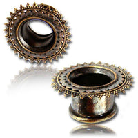 Load image into Gallery viewer, Brass Tunnel antique Finish Kreise Spitzen gold nickelfrei Plug Organic Messing Expander - chicnit.com
