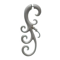 Load image into Gallery viewer, Fake Ohr Piercing Bone Knochen Edelstahl weiß Spiralen Dehner Ohrstecker Ohrring - chicnit.com
