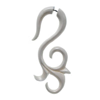 Load image into Gallery viewer, Fake Ohr Piercing Bone Knochen Edelstahl weiß Spiralen Dehner Ohrstecker Ohrring - chicnit.com

