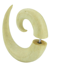 Load image into Gallery viewer, Fake Spirale Lobe Piercing Edelstahl Ohrstecker Dehnschnecke Holz Ohrring Dehner - chicnit.com
