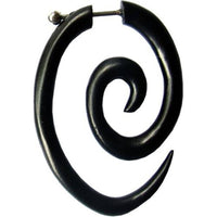 Load image into Gallery viewer, Fake Spirale Lobe Piercing Edelstahl Ohrstecker Dehnschnecke Holz Ohrring Dehner - chicnit.com
