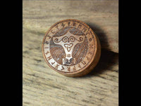 Load image into Gallery viewer, Flesh Plug Teakholz Mjölnir Triskele Runen double flared - chicnit.com

