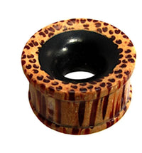 Load image into Gallery viewer, Flesh ribbed Tunnel Eisenholz Kokosholz schwarz braun - chicnit.com
