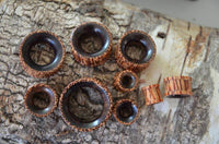 Load image into Gallery viewer, Flesh ribbed Tunnel Eisenholz Kokosholz schwarz braun - chicnit.com
