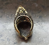 Load image into Gallery viewer, Flesh Tunnel antik gold Messing zum Einhängen Flamme - chicnit.com
