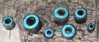 Load image into Gallery viewer, Flesh Tunnel Eisenholz schwarz Rim Crushed Türkis Inlay - chicnit.com
