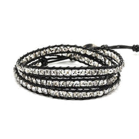 Load image into Gallery viewer, Glitzer Lederarmbänder dreilagig Glaskristall Perlen facettiert bunt Armband Leder verstellbar - chicnit.com
