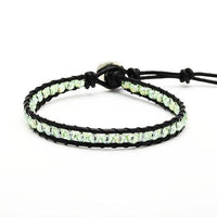 Load image into Gallery viewer, Glitzer Lederarmbänder Glaskristall Perlen facettiert bunt Armband Leder verstellbar unisex - chicnit.com
