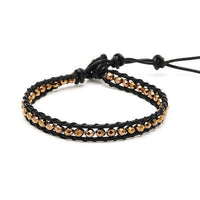 Load image into Gallery viewer, Glitzer Lederarmbänder Glaskristall Perlen facettiert bunt Armband Leder verstellbar unisex - chicnit.com
