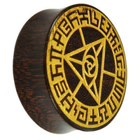 Load image into Gallery viewer, Holz Plug Auge Dreieck dreigeteilt gold double flared - chicnit.com
