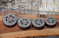 Load image into Gallery viewer, Holz Plug Auge Dreieck dreigeteilt silber double flared - chicnit.com
