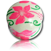 Load image into Gallery viewer, Holz Plug Hawaii Blume rosa grün Tunnel Ohrschmuck Teakholz Handverarbeitet Ohrstecker Ohrringe - chicnit.com

