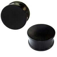 Load image into Gallery viewer, Holz Plug konkav Eisenholz Punktestruktur schwarz - chicnit.com
