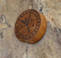 Load image into Gallery viewer, Holz Plug Teakholz Rune Leben Tod Punkte double flared - chicnit.com
