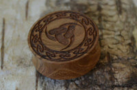 Load image into Gallery viewer, Holz Teakholz Plug Odins Horn Knotenrand double flared - chicnit.com
