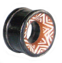 Load image into Gallery viewer, Holz Tunnel Bone Inlay Stern Sonoholz Tamarindenholz Tribal Plug handgeschnitzt Expander - chicnit.com
