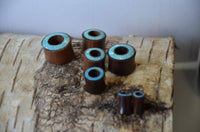 Load image into Gallery viewer, Holz Tunnel Sonoholz Crushed Türkis Stein Inlay Rim - chicnit.com
