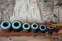 Load image into Gallery viewer, Holz Tunnel Sonoholz Crushed Türkis Stein Inlay Rim - chicnit.com
