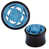 Cargar imagen en el visor de la galería, Holz Tunnel Sonoholz Resin Türkis Inlay Spiralbögen Blume - chicnit.com
